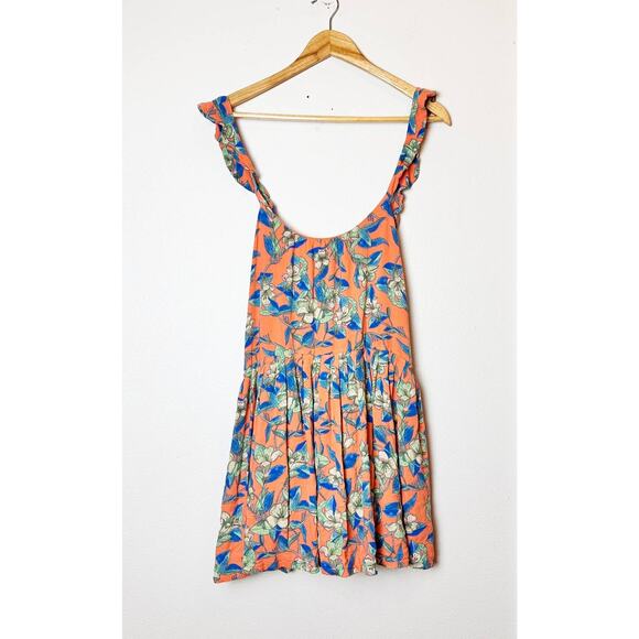 Free People OB574950 Orange Dear You Backless Mini Dress w/Pockets sz S - Picture 1 of 10